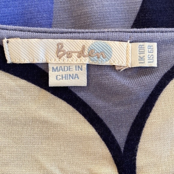 Boden crew neck 3/4 sleeve shift dress bold lavender blue grey size 6R - Picture 3 of 7